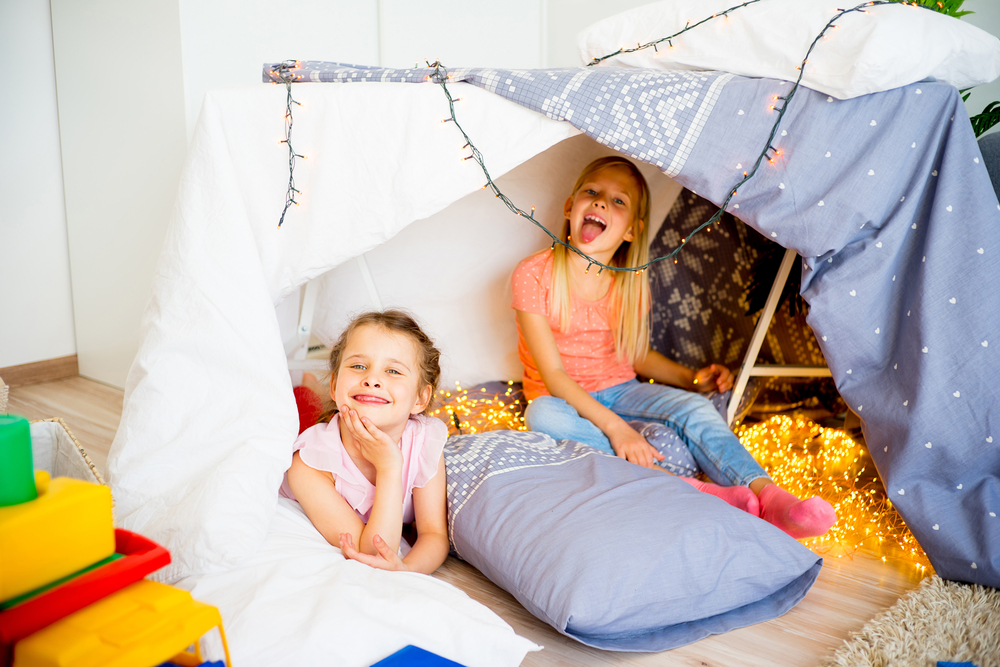 Kids in a pillow fort